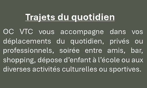 trajets du quotidien privés ou professionnels toutes distances